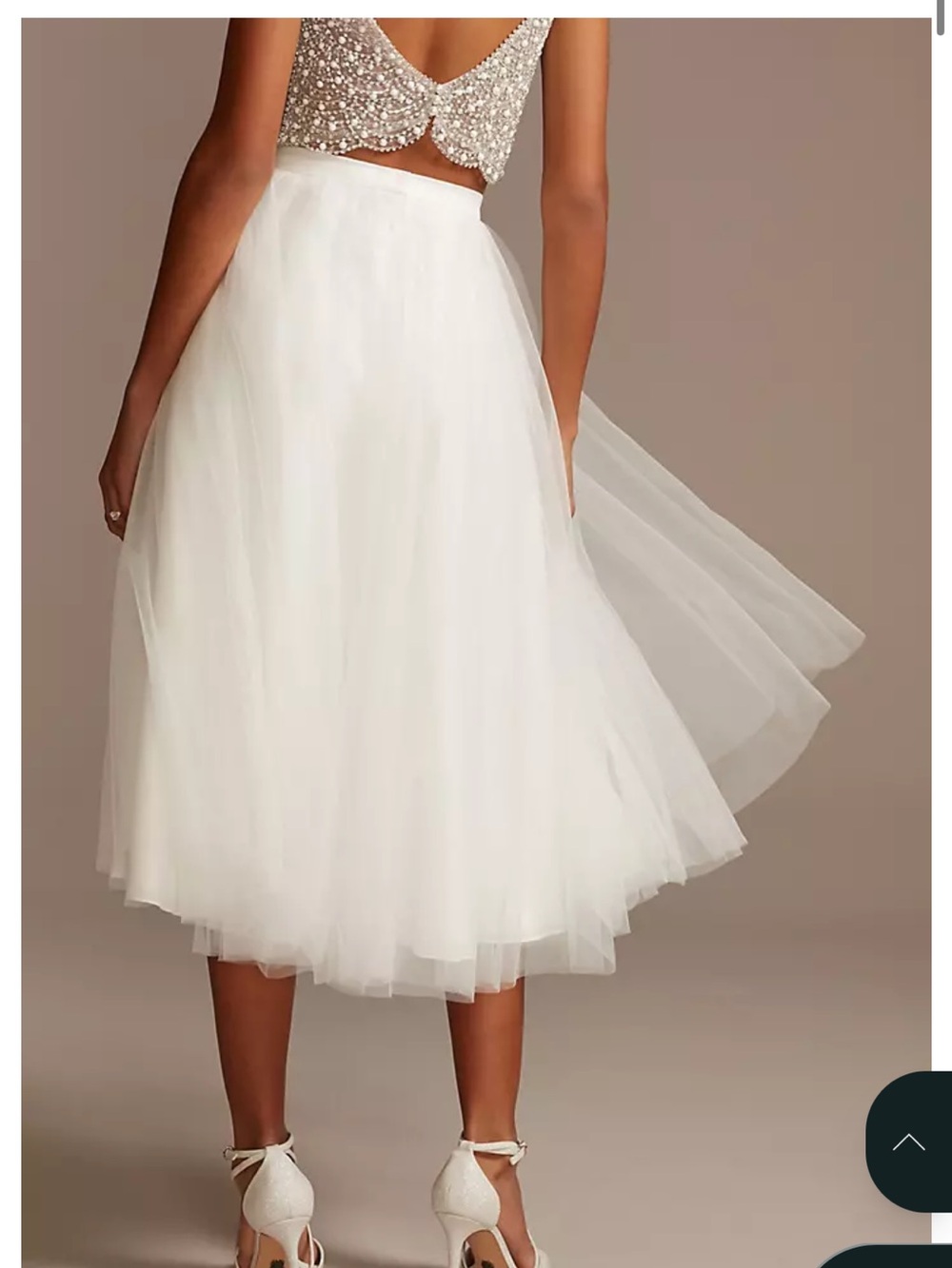 David’s Bridal Classic White Tulle Midi Skirt with Pockets - NWOT - Picture 3 of 7
